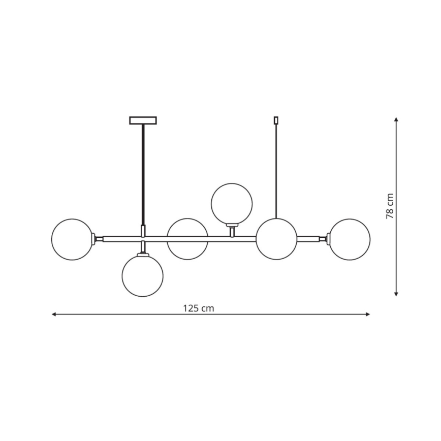 Viseči lestenec na kablu ALISA 6xE14/40W/230V črna