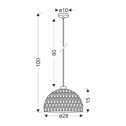 Viseči lestenec na kablu BALLI 1xE27/40W/230V bež