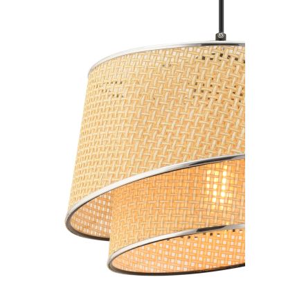 Viseči lestenec na kablu BARETTE 1xE27/60W/230V bež/sijajni krom