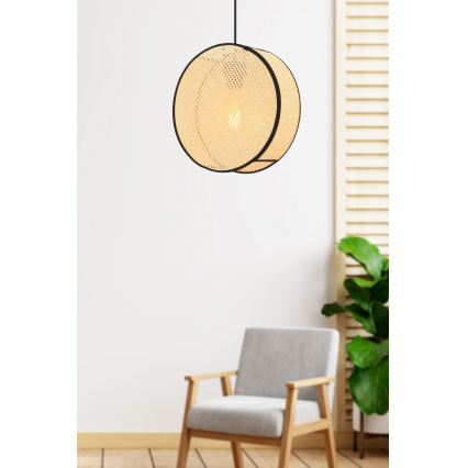 Viseči lestenec na kablu BIG DRUM 1xE27/60W/230V bež/črna