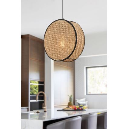 Viseči lestenec na kablu BIG DRUM 1xE27/60W/230V rjava/črna