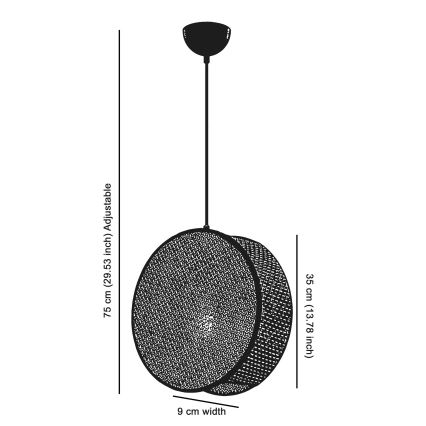 Viseči lestenec na kablu BIG DRUM 1xE27/60W/230V rjava/črna
