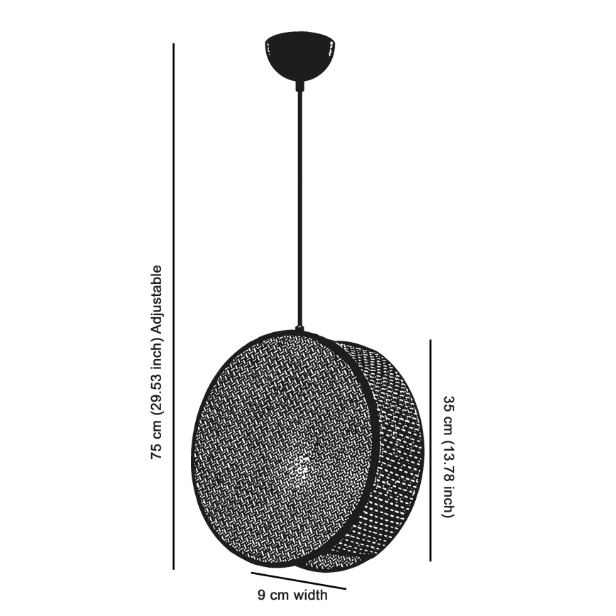 Viseči lestenec na kablu BIG DRUM 1xE27/60W/230V rjava/črna