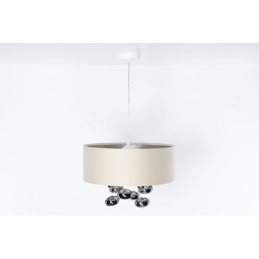 Viseči lestenec na kablu BUBBLE 1xE27/60W/230V, premer 40 cm, bež