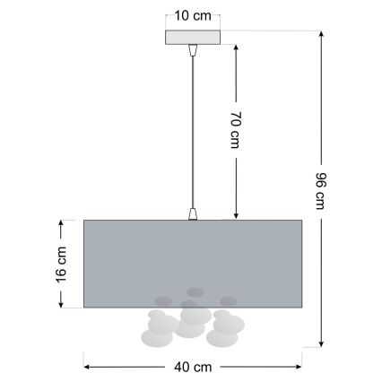 Viseči lestenec na kablu BUBBLE 1xE27/60W/230V, premer 40 cm, bež