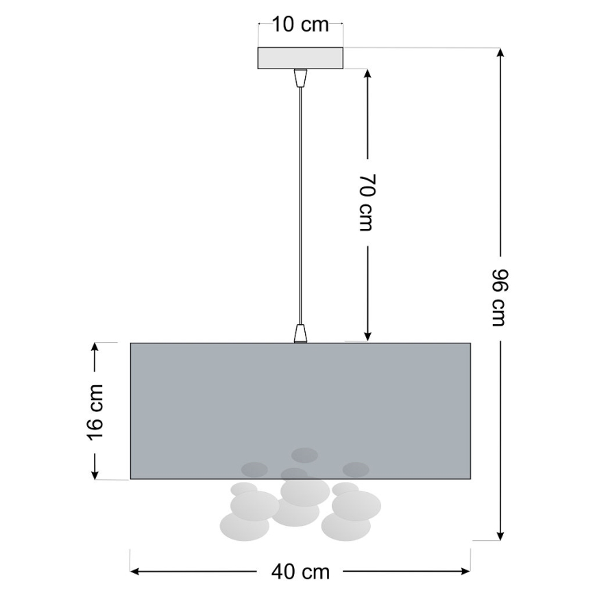 Viseči lestenec na kablu BUBBLE 1xE27/60W/230V, premer 40 cm, bež