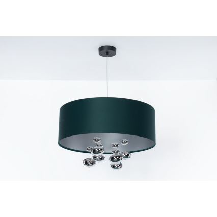 Viseči lestenec na kablu BUBBLE 1xE27/60W/230V, premer 40 cm, zelena