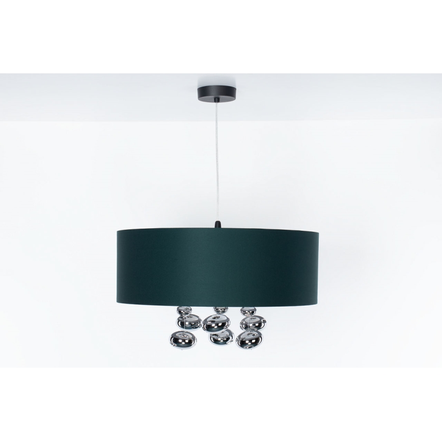 Viseči lestenec na kablu BUBBLE 1xE27/60W/230V, premer 40 cm, zelena