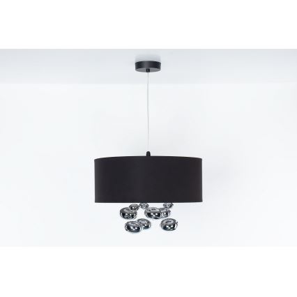 Viseči lestenec na kablu BUBBLE 1xE27/60W/230V Ø 50 cm črna