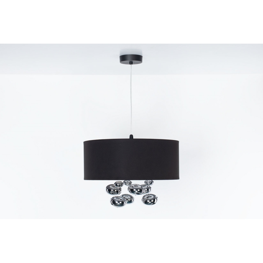 Viseči lestenec na kablu BUBBLE 1xE27/60W/230V Ø 50 cm črna