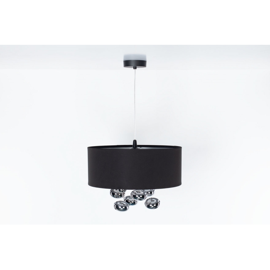 Viseči lestenec na kablu BUBBLE 1xE27/60W/230V Ø 50 cm črna