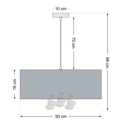 Viseči lestenec na kablu BUBBLE 1xE27/60W/230V Ø 50 cm črna