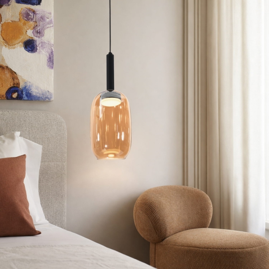 Viseči lestenec na kablu BUENO 1xGX53/9W/230V, Ø 15 cm, dimno rjava