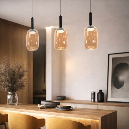 Viseči lestenec na kablu BUENO 1xGX53/9W/230V, Ø 15 cm, dimno rjava