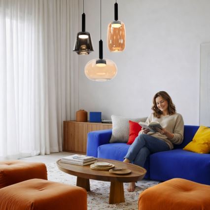 Viseči lestenec na kablu BUENO 1xGX53/9W/230V, Ø 15 cm, dimno rjava