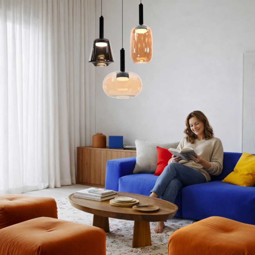 Viseči lestenec na kablu BUENO 1xGX53/9W/230V, Ø 15 cm, dimno rjava