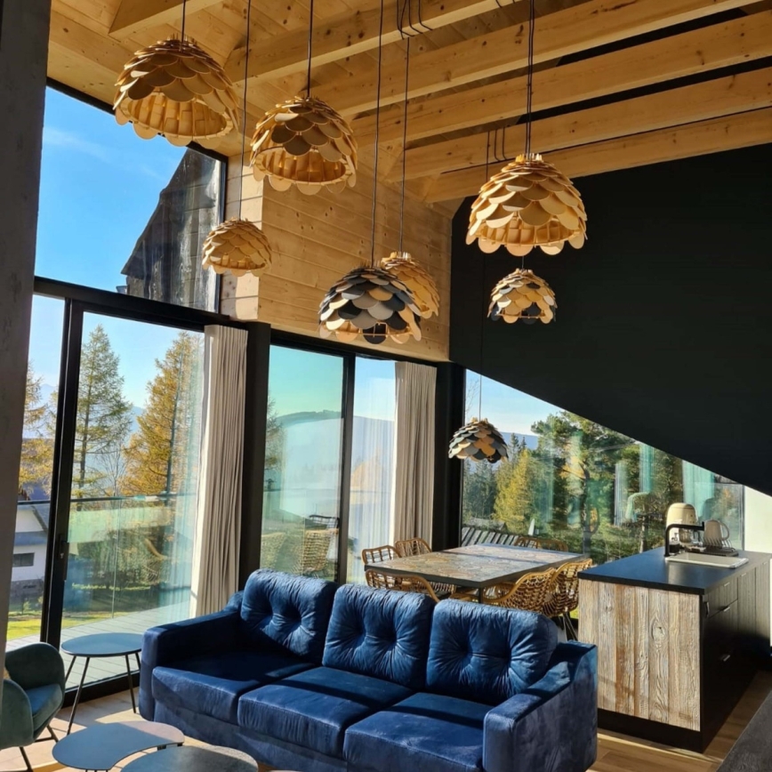 Viseči lestenec na kablu BURGO 1xE27/60W/230V premer 35 cm