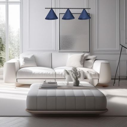 Viseči lestenec na kablu CAPITAL 3xGX53/15W/230V moder