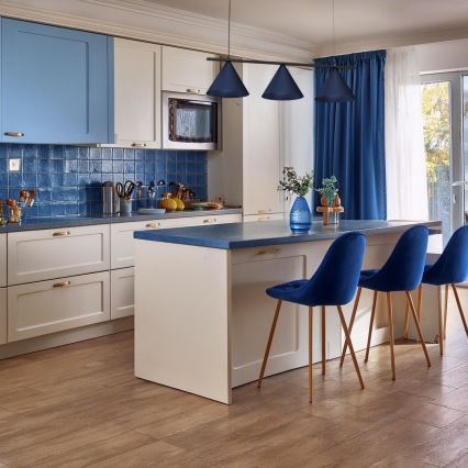 Viseči lestenec na kablu CAPITAL 3xGX53/15W/230V moder