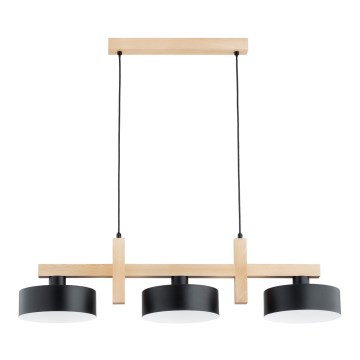 Viseči lestenec na kablu CERTA 3xE27/15W/230V črna/bež