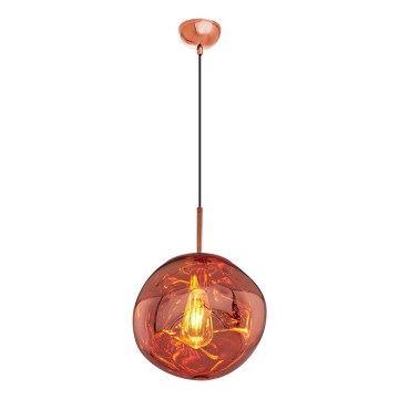 Viseči lestenec na kablu CRUMPLED 1xE27/24W/230V, Ø 26 cm, v bakreni barvi