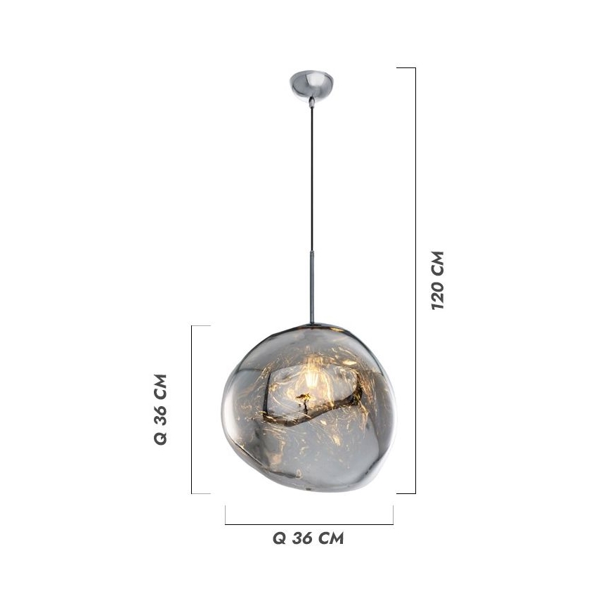 Viseči lestenec na kablu CRUMPLED 1xE27/24W/230V, Ø 26 cm, v bakreni barvi