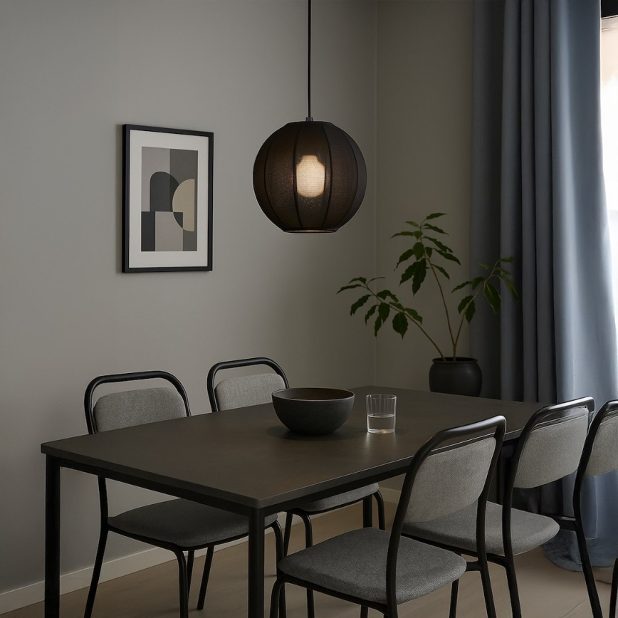 Viseči lestenec na kablu DANA 1xE27/15W/230V, premer 25 cm, črn