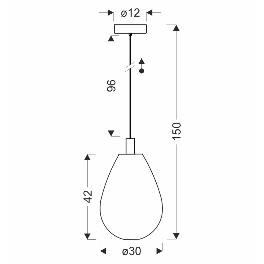 Viseči lestenec na kablu DENSO 1xGU10/10W/230V, premer 30 cm, črni krom