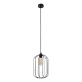 Viseči lestenec na kablu DESTELLO 1xE27/15W/230V, premer 21 cm, črn