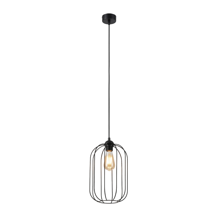 Viseči lestenec na kablu DESTELLO 1xE27/15W/230V, premer 21 cm, črn