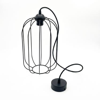 Viseči lestenec na kablu DESTELLO 1xE27/15W/230V, premer 21 cm, črn