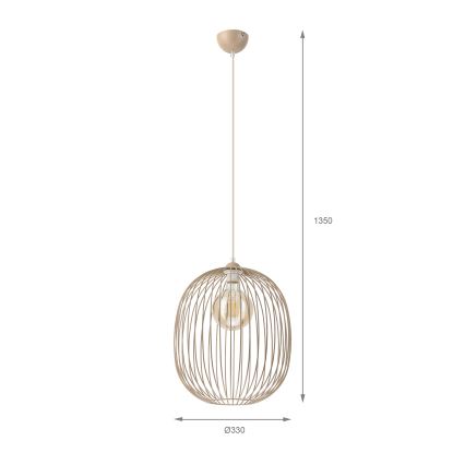 Viseči lestenec na kablu DESTELLO 1xE27/15W/230V, premer 33 cm, bež