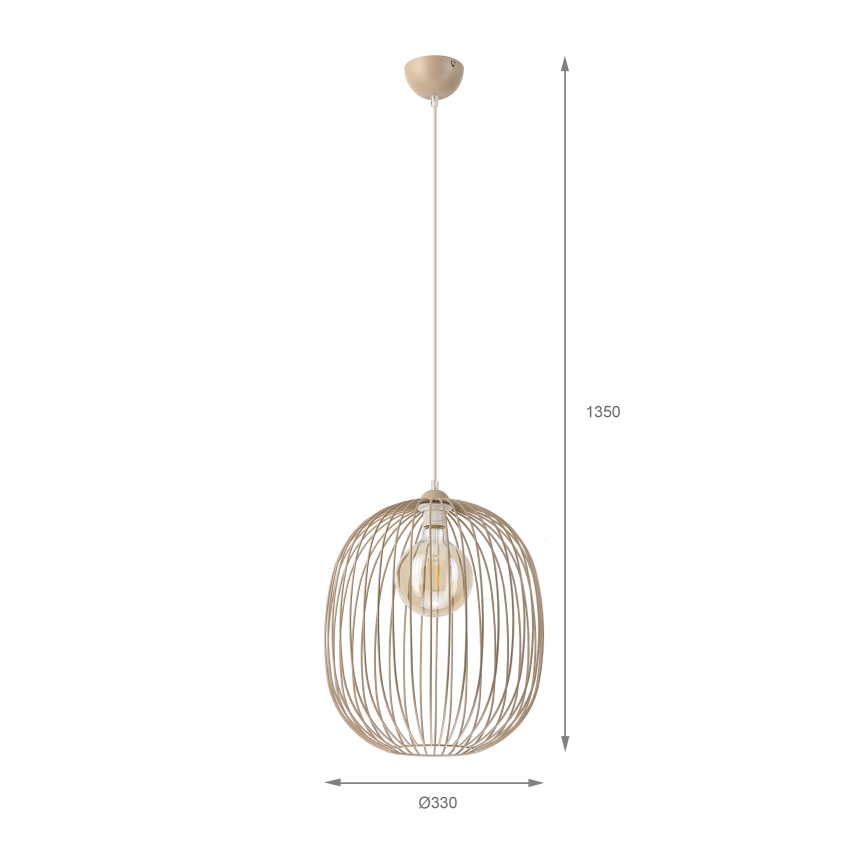 Viseči lestenec na kablu DESTELLO 1xE27/15W/230V, premer 33 cm, bež