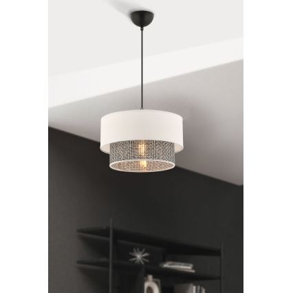 Viseči lestenec na kablu ECHO 1xE27/60W/230V kremna/siva