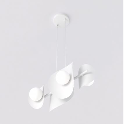 Viseči lestenec na kablu ELEMENTI 4xG9/8W/230V bela