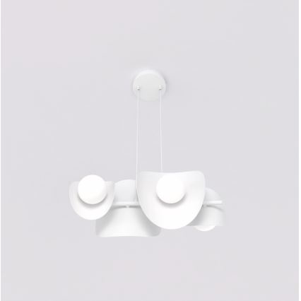 Viseči lestenec na kablu ELEMENTI 4xG9/8W/230V bela