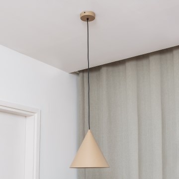 Viseči lestenec na kablu ETNA, 1xE27/15W/230V, premer 25 cm, bež