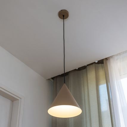Viseči lestenec na kablu ETNA, 1xE27/15W/230V, premer 25 cm, bež