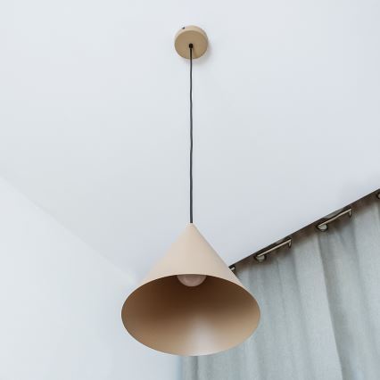Viseči lestenec na kablu ETNA, 1xE27/15W/230V, premer 25 cm, bež