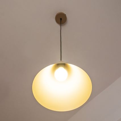 Viseči lestenec na kablu ETNA II, 1xE27/15W/230V, premer 25 cm, bež