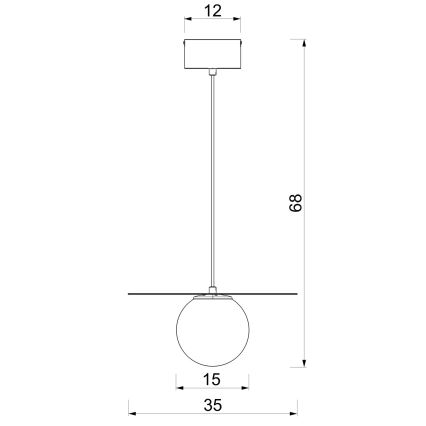 Viseči lestenec na kablu FLAT 1xE27/15W/230V, kremna