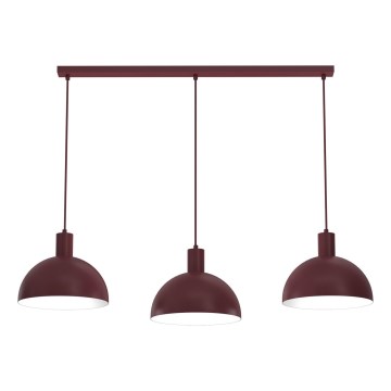 Viseči lestenec na kablu HANDA 3xE27/15W/230V bordo