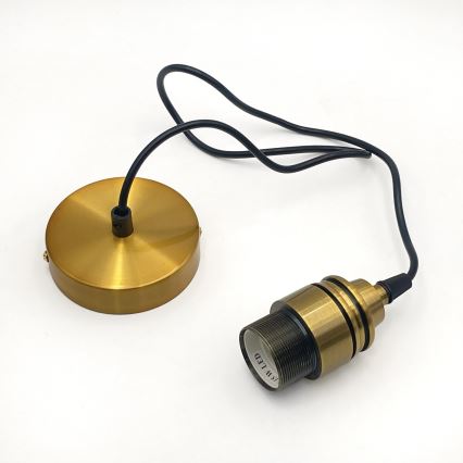 Viseči lestenec na kablu HECTOR 1xE27/15W/230V bela/mesing premer 30 cm