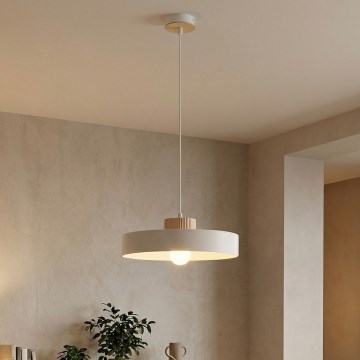 Viseči lestenec na kablu KIVI 1xE27/15W/230V bela
