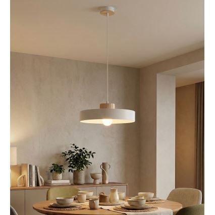 Viseči lestenec na kablu KIVI 1xE27/15W/230V bela