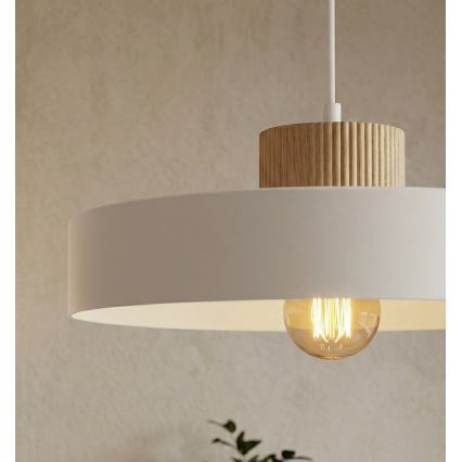 Viseči lestenec na kablu KIVI 1xE27/15W/230V bela
