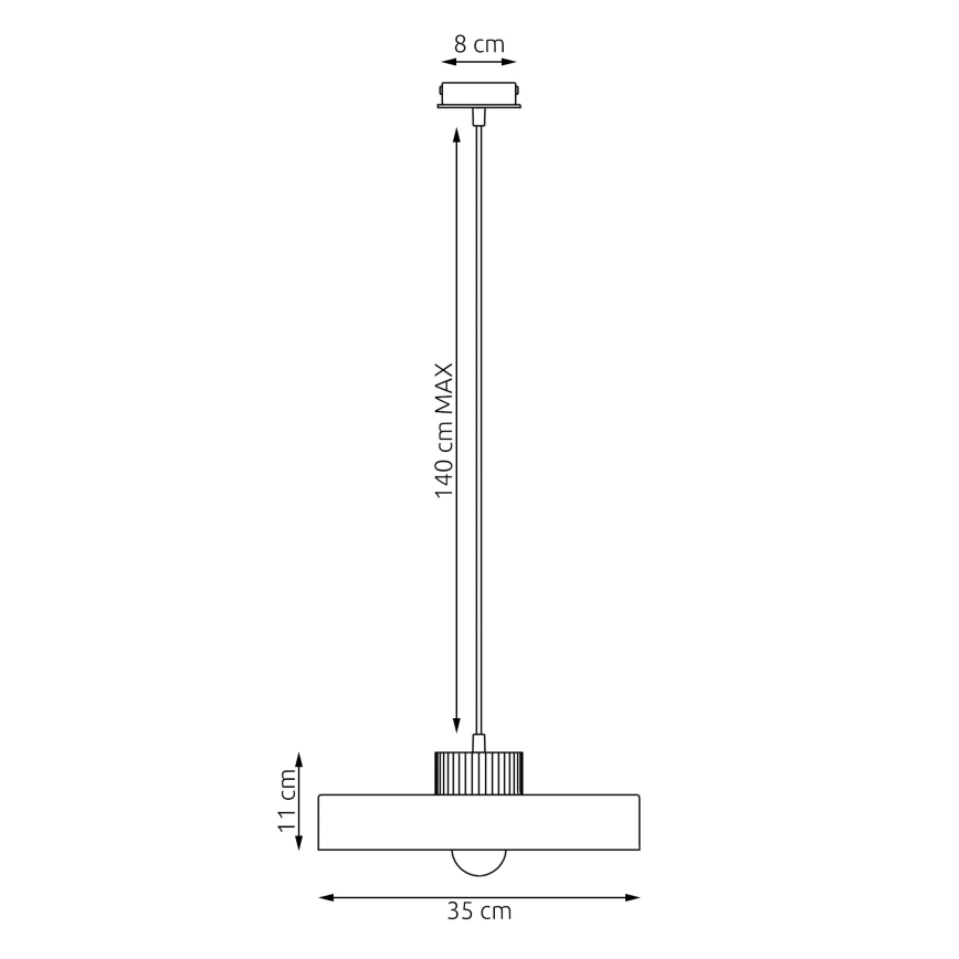 Viseči lestenec na kablu KIVI 1xE27/15W/230V bela