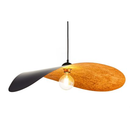 Viseči lestenec na kablu LEAF 1xE27/15W/230V črna/medena