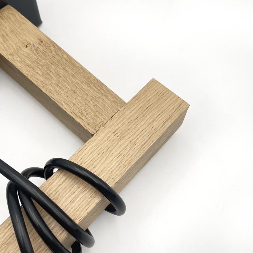 Viseči lestenec na kablu LEANDRA 1xE27/15W/230V hrast/črna