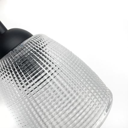 Viseči lestenec na kablu LEANDRA 1xE27/15W/230V hrast/črna